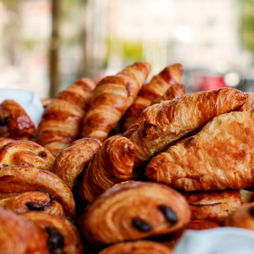 Friends sharing pastries